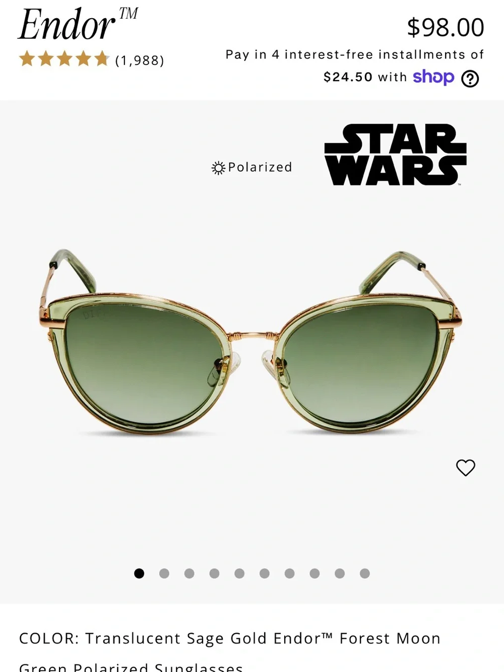 Diff Eyewear - Princess Leia, Endor Sunglasses